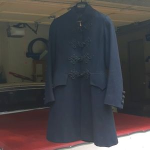 Saint Laurent Rive Gauche Black Wool Coat